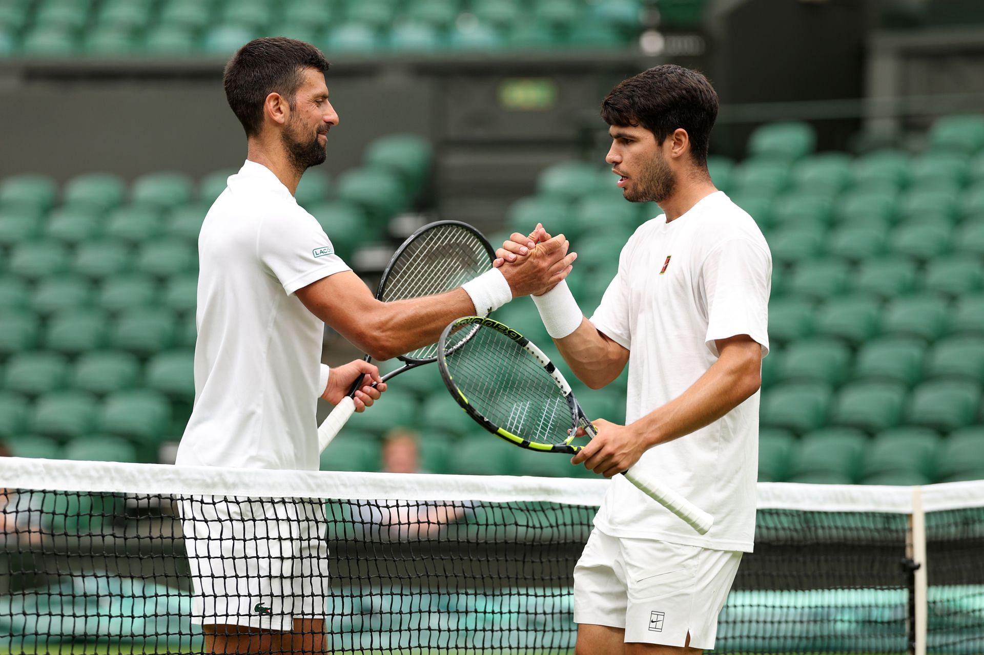 Novak Djokovic and Carlos Alcaraz pictured at Wimbledon 2025 | Image Source: Getty